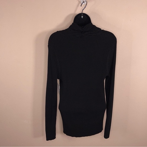 NEW XL CROFT AND BARROW BLACK COWL NECK KNIT SWEATER LONG SLEEVE - Picture 5 of 11